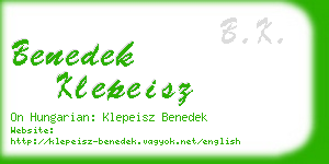 benedek klepeisz business card